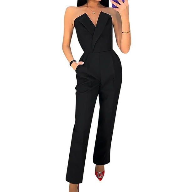 New Lovely Women's V Neck Solid Color Short Sleeves Slim Long Jumpsuit Clubwear New Lovely Women's V Neck Solid Color Short Sleeves Slim Long Jumpsuit Clubwear
